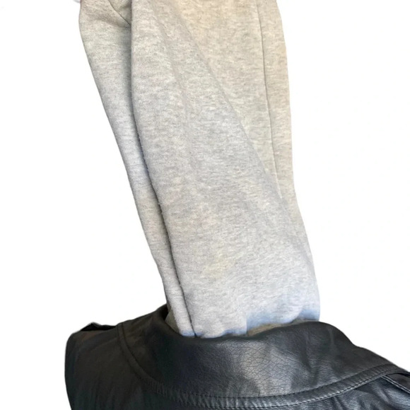 PARIS Blues women's 3XL faux leather vest with grey hood - Picture 6 of 8